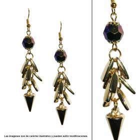 art: 6112-2290 Aros colgantes con Cuentas y Puas 